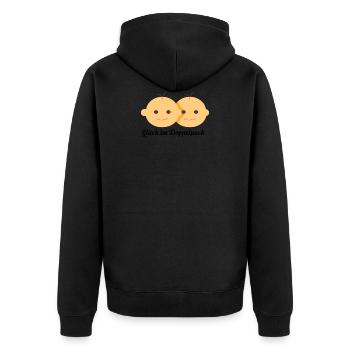 zwilling - Unisex Premium Bio Zip Hoodie - Schwarz - Hinten - Nico (187cm)