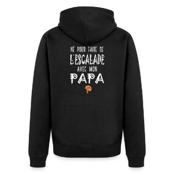 born to climb with my dad climbs - Unisex Premium Organic Zip Hoodie - black - Back - Nico (187cm)