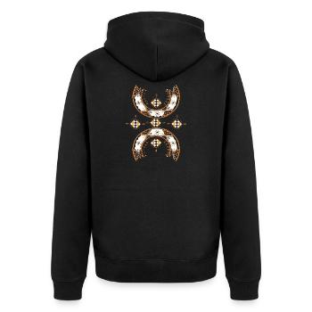 Kabyle-Z-Muster imazighen - Unisex Premium Bio Zip Hoodie - Schwarz - Hinten - Nico (187cm)