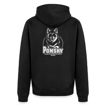 POMSKY coolest people Chiens Sort Wilsigns - Veste à capuche bio Premium Unisexe - noir - Dos - Nico (187cm)