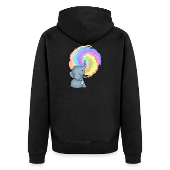 Elefanten Baby - Kreative und bunt - Unisex Premium Bio Zip Hoodie - Schwarz - Hinten - Nico (187cm)