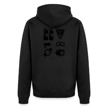 Diving Dive tauchen - Unisex Premium Bio Zip Hoodie - Schwarz - Hinten - Nico (187cm)