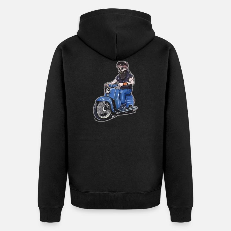 Zweitackt forever - Unisex Premium Bio Zip Hoodie - Schwarz
