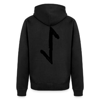 Elder Futhark Rune Eihwaz - lettres AE - Y - EI - Veste à capuche bio Premium Unisexe - noir - Dos - Nico (187cm)