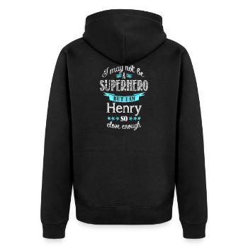 Super-héros Henry - Veste à capuche bio Premium Unisexe - noir - Dos - Nico (187cm)