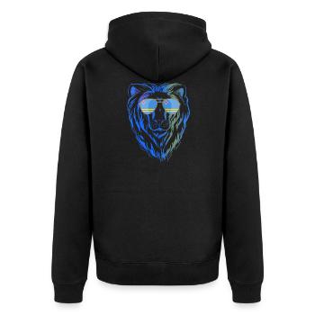 Aruba - Unisex Premium Organic Zip Hoodie - black - Back - Nico (187cm)
