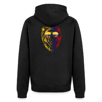 Kolumbien - Unisex Premium Bio Zip Hoodie - Schwarz - Hinten - Nico (187cm)