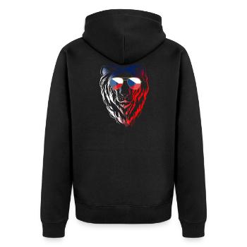 Tschechische Republik - Unisex Premium Bio Zip Hoodie - Schwarz - Hinten - Nico (187cm)