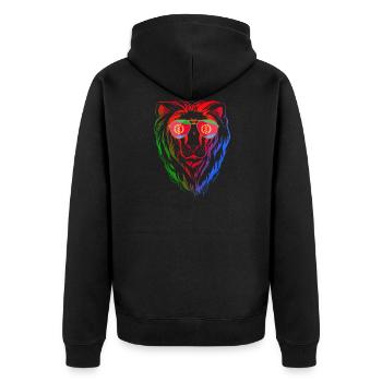 Eritrea - Unisex Premium Bio Zip Hoodie - Schwarz - Hinten - Nico (187cm)