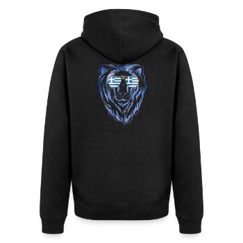 Griechenland - Unisex Premium Bio Zip Hoodie - Schwarz - Hinten - Nico (187cm)