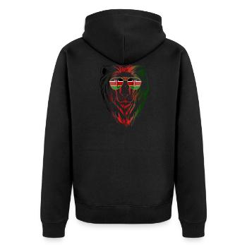 Kenia - Unisex Premium Bio Zip Hoodie - Schwarz - Hinten - Nico (187cm)