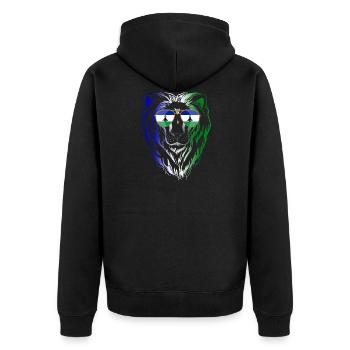 Lesotho - Unisex Premium Bio Zip Hoodie - Schwarz - Hinten - Nico (187cm)