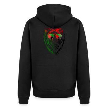 Martinique - Unisex Premium Bio Zip Hoodie - Schwarz - Hinten - Nico (187cm)