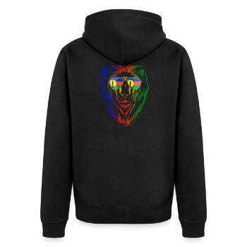 Neukaledonien - Unisex Premium Bio Zip Hoodie - Schwarz - Hinten - Nico (187cm)