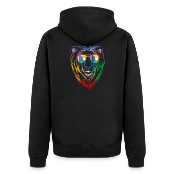 Réunion - Veste à capuche bio Premium Unisexe - noir - Dos - Nico (187cm)