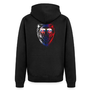 Slovakia - Unisex Premium Organic Zip Hoodie - black - Back - Nico (187cm)
