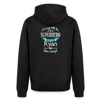 Ryan - Unisex Premium Bio Zip Hoodie - Schwarz - Hinten - Nico (187cm)