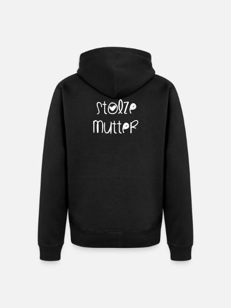 Stolze Mutter - Unisex Premium Bio Zip Hoodie - Schwarz