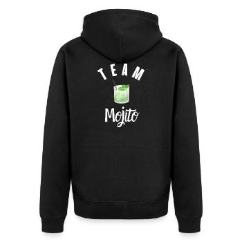 Team Mojito - Unisex Premium Bio Zip Hoodie - Schwarz - Hinten - Nico (187cm)