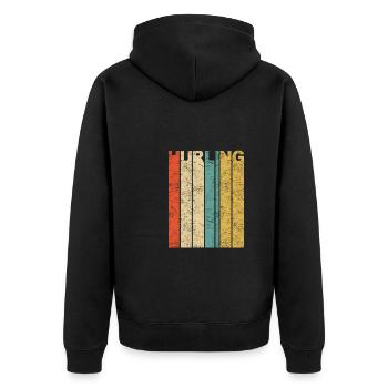 Hurling Irish Sport Team Gaelic Football Vintage - Unisex Premium Bio Zip Hoodie - Schwarz - Hinten - Nico (187cm)