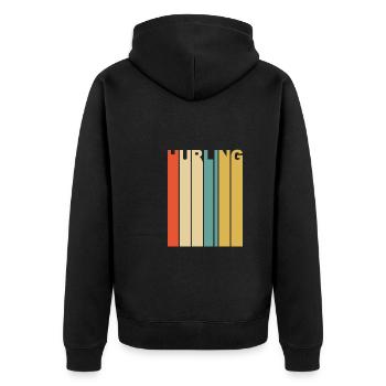 Gaelic Football Vintage Hurling Irish Sport Team - Unisex Premium Bio Zip Hoodie - Schwarz - Hinten - Nico (187cm)