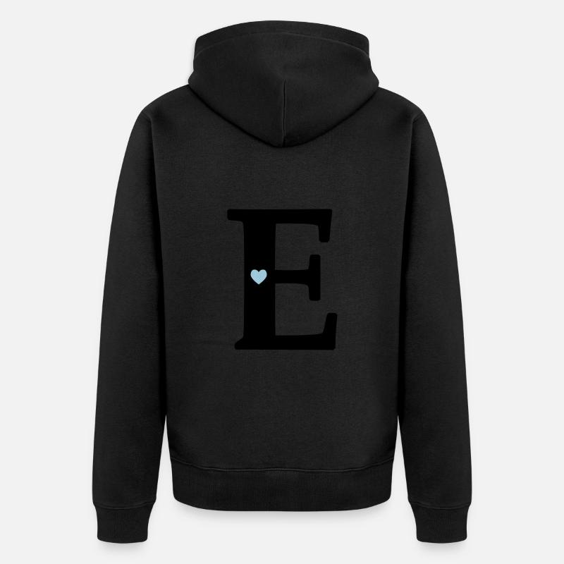 Lettre E Point de départ - Veste à capuche bio Premium Unisexe - noir