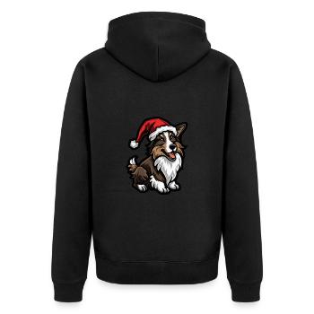 Border Collie Chien Noël - Veste à capuche bio Premium Unisexe - noir - Dos - Nico (187cm)
