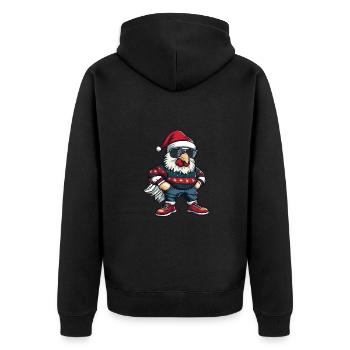 Coq Noël Noël - Veste à capuche bio Premium Unisexe - noir - Dos - Nico (187cm)