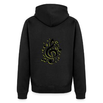 Musical Notes clef icon - Unisex Premium Organic Zip Hoodie - black - Back - Nico (187cm)