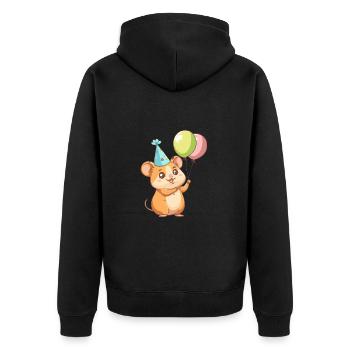 Hamster Birthday Baby - Unisex Premium Organic Zip Hoodie - black - Back - Nico (187cm)