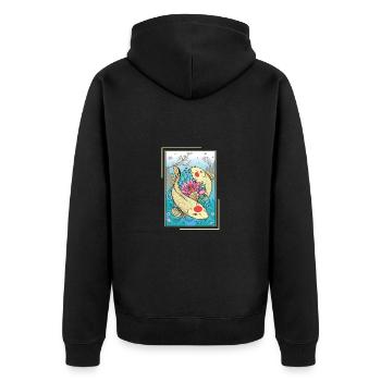 Carpe Koi Poisson Koi japonais - Veste à capuche bio Premium Unisexe - noir - Dos - Nico (187cm)