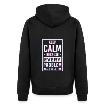 Problem Not My Problem The Problem - Unisex Premium Organic Zip Hoodie - black - Back - Nico (187cm)
