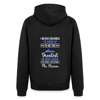 Kart Track Racing Racer - Unisex Premium Organic Zip Hoodie - black - Back - Nico (187cm)
