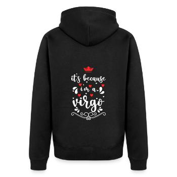 Jungfrau Geburtstag Eigenschaften Planet - Unisex Premium Bio Zip Hoodie - Schwarz - Hinten - Nico (187cm)