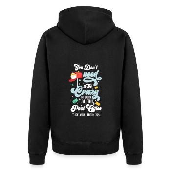 Postman letters Parcel carrier - Unisex Premium Organic Zip Hoodie - black - Back - Nico (187cm)