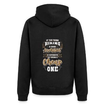 Architecture - Unisex Premium Organic Zip Hoodie - black - Back - Nico (187cm)