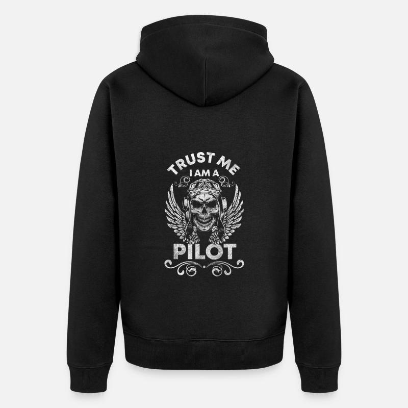 Pilot Segelflugzeug Kunstflieger - Unisex Premium Bio Zip Hoodie - Schwarz