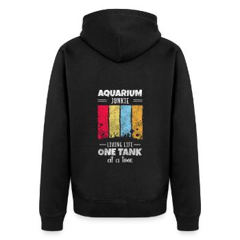Aquarist Aquarist Fish Friend - Unisex Premium Organic Zip Hoodie - black - Back - Nico (187cm)