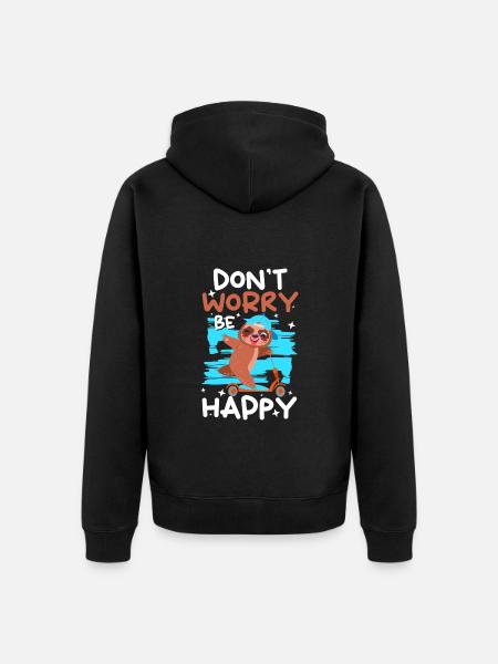 Sloth Hang Out Cozy - Unisex Premium Organic Zip Hoodie - black