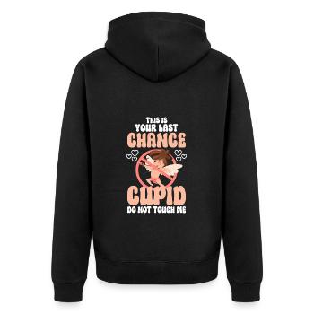 Nur Gucken Abstand Antisozial - Unisex Premium Bio Zip Hoodie - Schwarz - Hinten - Nico (187cm)