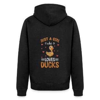 Ducklings Bathing Duck Swimming - Unisex Premium Organic Zip Hoodie - black - Back - Nico (187cm)