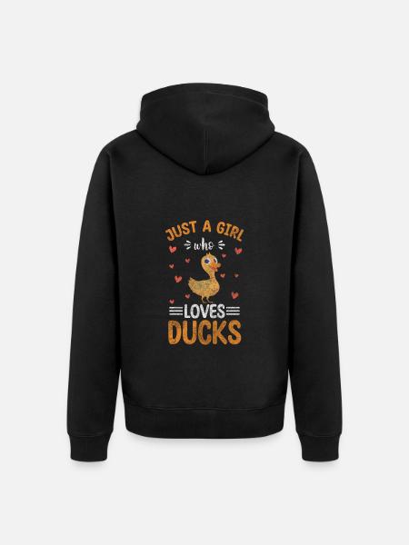 Ducklings Bathing Duck Swimming - Unisex Premium Organic Zip Hoodie - black