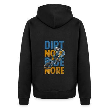 Mountainbike Stunt Street - Unisex Premium Bio Zip Hoodie - Schwarz - Hinten - Nico (187cm)