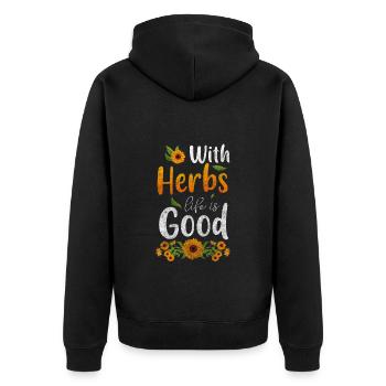 Herbes médicinales Guérisseur Herbes naturelles - Veste à capuche bio Premium Unisexe - noir - Dos - Nico (187cm)