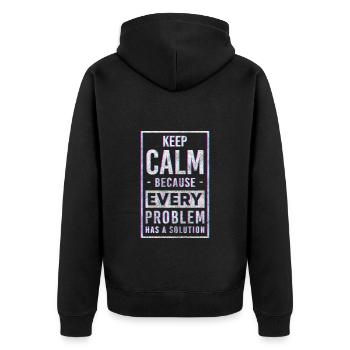 Problème? Pas mon problème L’humour noir n’a pas d’importance - Veste à capuche bio Premium Unisexe - noir - Dos - Nico (187cm)
