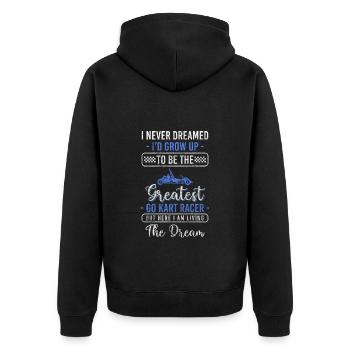 Gokart karter Go kart Hobby - Unisex Premium Organic Zip Hoodie - black - Back - Nico (187cm)