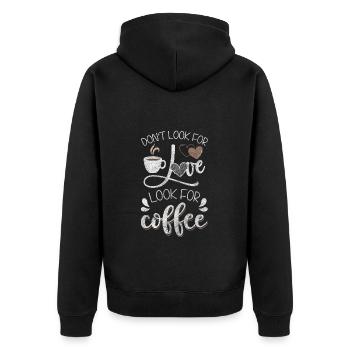 Barista Lait à la caféine - Veste à capuche bio Premium Unisexe - noir - Dos - Nico (187cm)