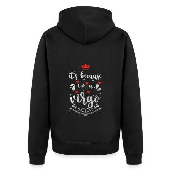 Zodiac sign, birth, characteristics, element - Unisex Premium Organic Zip Hoodie - black - Back - Nico (187cm)
