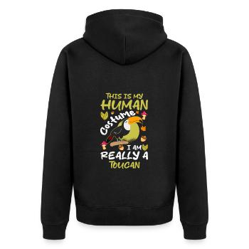 Bird Holiday Nature Exotic - Unisex Premium Organic Zip Hoodie - black - Back - Nico (187cm)