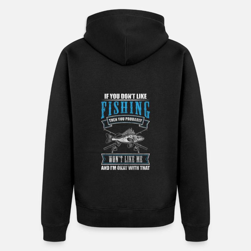 Pêcheur Pêcheur Hameçon Eau - Veste à capuche bio Premium Unisexe - noir